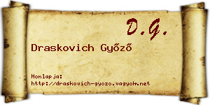 Draskovich Győző névjegykártya